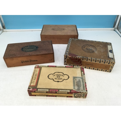 307 - Vintage Empty Cigar Boxes (4). Largest 6cm High, 22cm x 15.5cm.