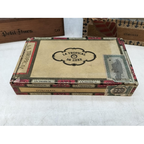 307 - Vintage Empty Cigar Boxes (4). Largest 6cm High, 22cm x 15.5cm.