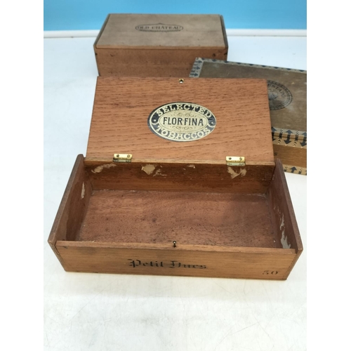 307 - Vintage Empty Cigar Boxes (4). Largest 6cm High, 22cm x 15.5cm.