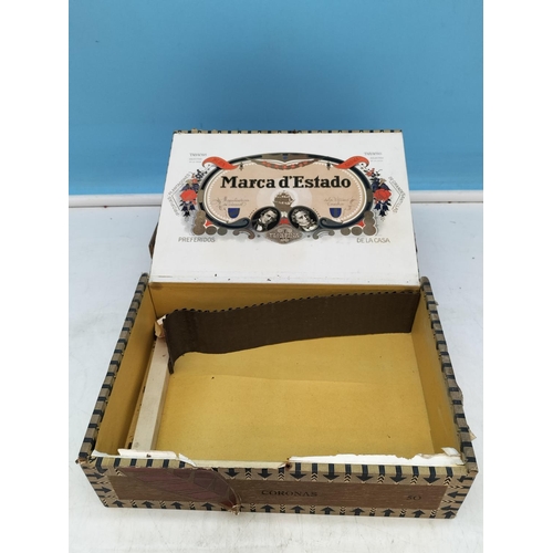 307 - Vintage Empty Cigar Boxes (4). Largest 6cm High, 22cm x 15.5cm.