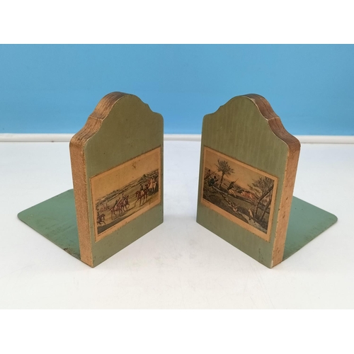 312 - Sporting Scene Bookends. 16cm High.