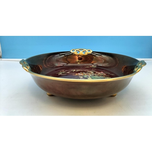 363 - Carlton Ware Rouge Royale Footed Bowl. 25.5cm Diameter.