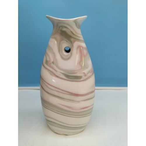 402 - Dangyangyu Jiaozuo Chinese Twisted Colour Porcelain 24cm Vase with Box and Certificate.