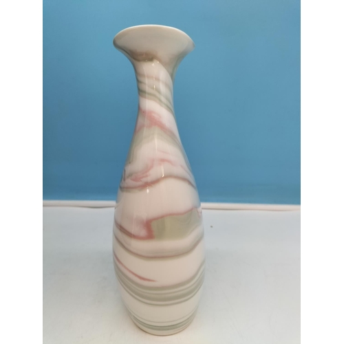 402 - Dangyangyu Jiaozuo Chinese Twisted Colour Porcelain 24cm Vase with Box and Certificate.