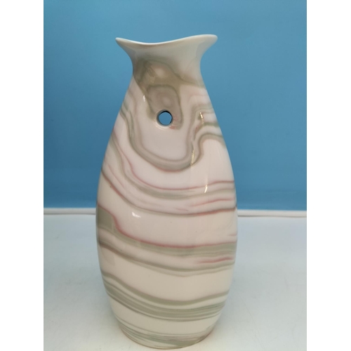 402 - Dangyangyu Jiaozuo Chinese Twisted Colour Porcelain 24cm Vase with Box and Certificate.