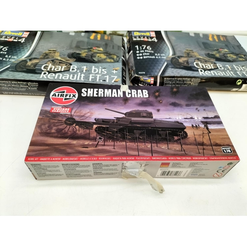 485 - Military Model Kits (5) to include Sherman Crab.