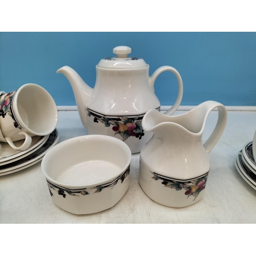 105A - Royal Doulton 33 Piece Tea Set in the 'Autumn Glory' Pattern to include Teapot, Milk Jug, Sugar Bowl... 