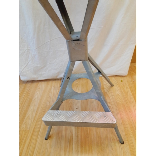 135A - Industrial Galvanised Steel Chair. 107cm High, 45cm x 45cm. Seat Height 77cm. Collection Only.