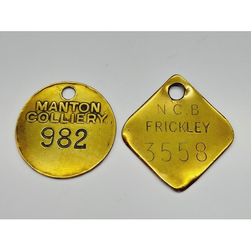 205A - Brass Miners Tokens (2) - Manton and Frickley.