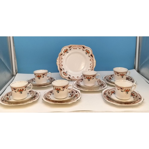 223 - Preston & Sons 19 Piece Part Tea Set in the 'Osborne' Pattern to include Trios (6) and Bread and But... 