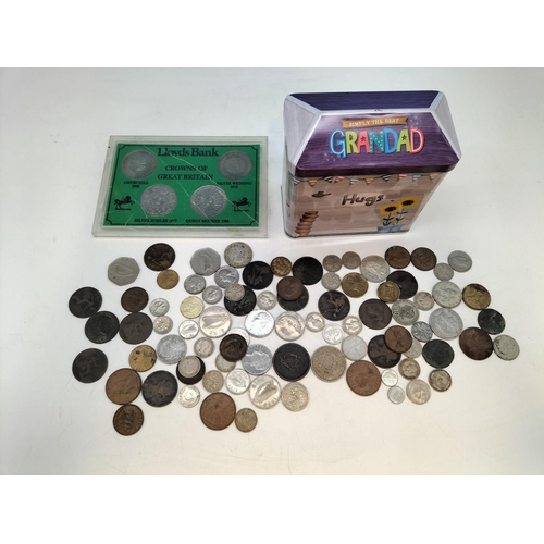 234 - Tin of Mixed Coins and Crowns of Great Britain Set.