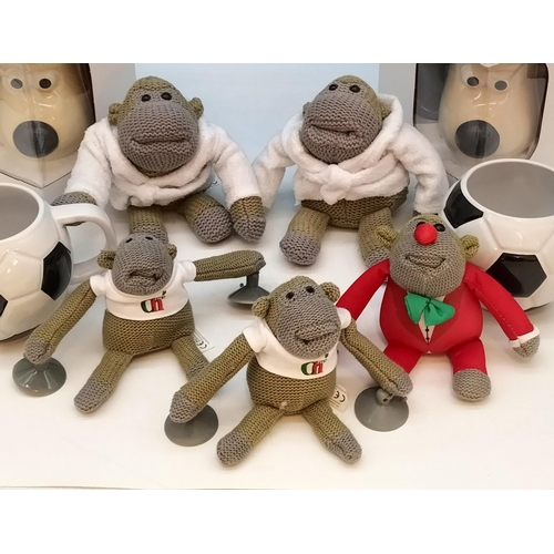 313 - Collection of PG Tips Mugs and Monkeys to include Boxed 'Gromit' Mugs (2), Football Mugs (2), etc.