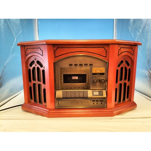 314 - Vintage Style Record/CD/Radio/Tape Player  W/O. Collection Only.