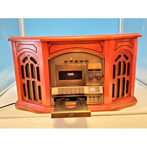 314 - Vintage Style Record/CD/Radio/Tape Player  W/O. Collection Only.