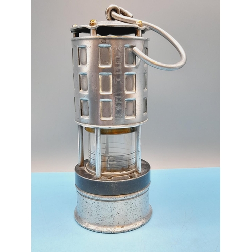 40 - Koehler MFG Co Permissible Miners Safety Lamp. 25cm High.