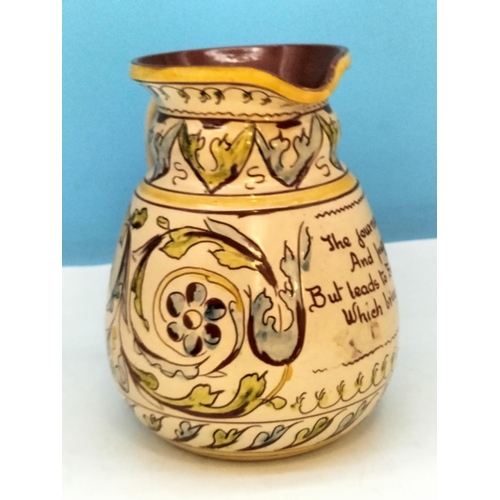 42 - c1890 Aller Vale Pottery (Torquay) Harvest Jug. 21cm High.