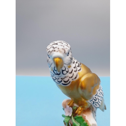 44 - Samson Porcelain Hand Painted 17cm Figure of a Parrott with Gilded Feathers Perched on a Tree. c1880... 