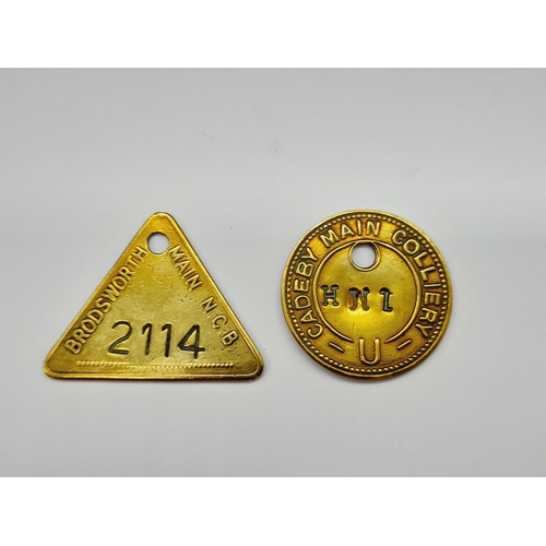 54 - Brass Miners Tokens (2) - Broadsworth Main and Cadeby Main.