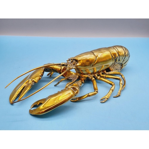 57 - Late 19th Century Novelty Brass Articulated Lobster Inkwell. Top of the Body Opens to Reveal the Ink... 