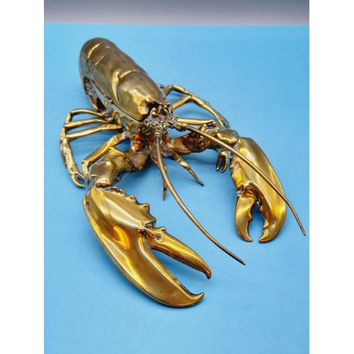 57 - Late 19th Century Novelty Brass Articulated Lobster Inkwell. Top of the Body Opens to Reveal the Ink... 