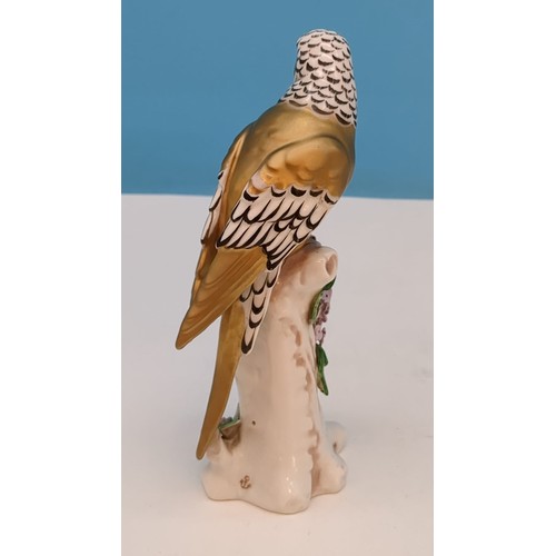 44 - Samson Porcelain Hand Painted 17cm Figure of a Parrott with Gilded Feathers Perched on a Tree. c1880... 