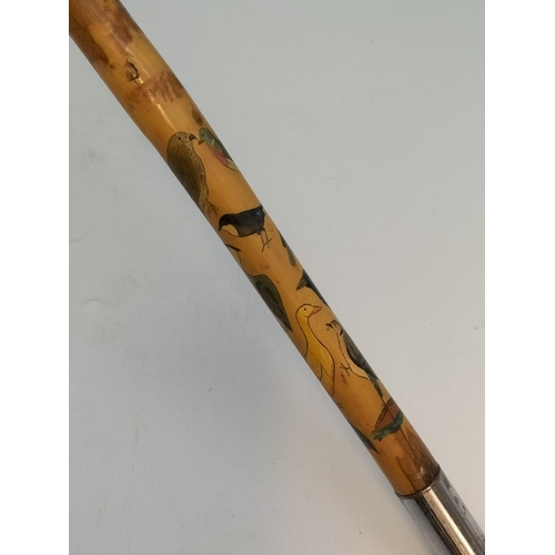 280A - Bird Design Walking Sticks (3) to include Woodpecker and  Bird of Prey. Longest 110cm.