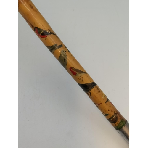 280A - Bird Design Walking Sticks (3) to include Woodpecker and  Bird of Prey. Longest 110cm.