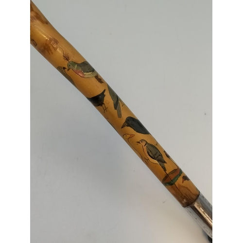 280A - Bird Design Walking Sticks (3) to include Woodpecker and  Bird of Prey. Longest 110cm.