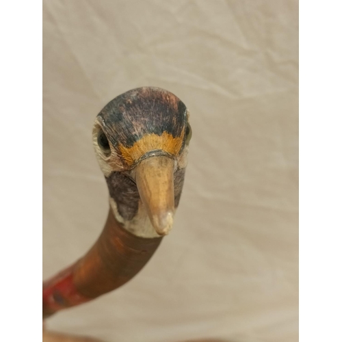 280A - Bird Design Walking Sticks (3) to include Woodpecker and  Bird of Prey. Longest 110cm.