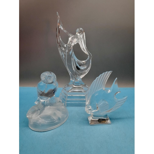 712 - Good Collection of Glass to include J G Durand Fish, Crystal D'Arques Owl and RCR 28cm Dancing Figur... 