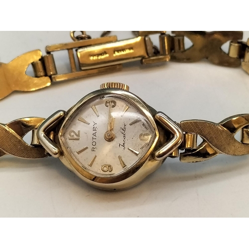 594 - Rotary Rolled Gold Ladies Watch, Seiko Ladies Watch and Pocket Watch on Chain.