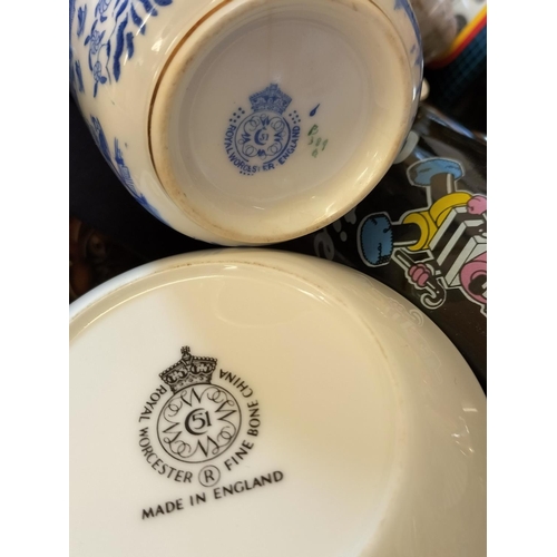 360 - Box of Ceramics and Plated Ware to include Royal Worcester, Royal Doulton, Portmeirion, Walker and H... 