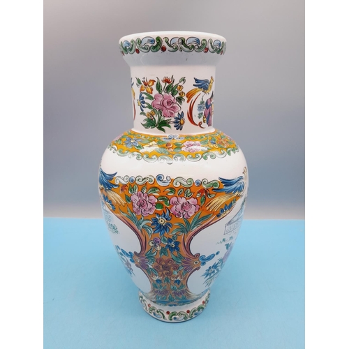 362 - Large 30cm Oriental Ceramic Vase. Stamped 'Hong Kong' to base.