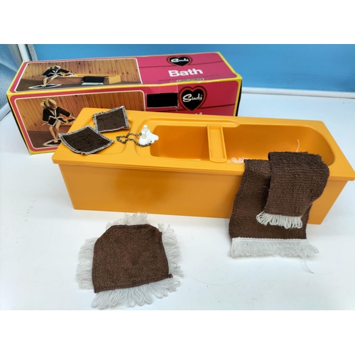 123 - Boxed Vintage 1970's Pedigree Sindy Bathroom Set to include Bath, Toilet (44551), Washbasin Unit (44... 