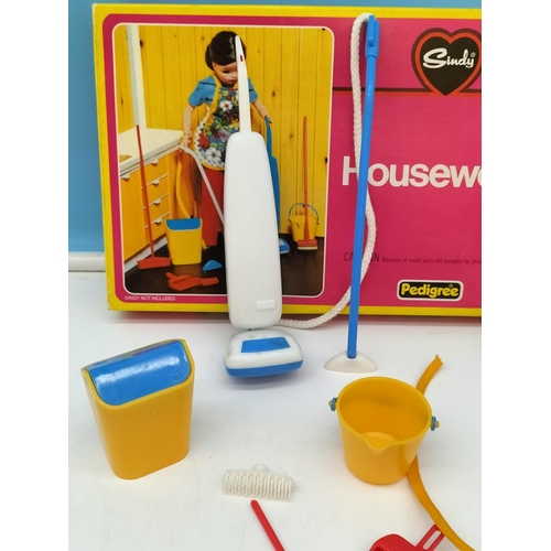 123 - Boxed Vintage 1970's Pedigree Sindy Bathroom Set to include Bath, Toilet (44551), Washbasin Unit (44... 