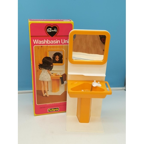 123 - Boxed Vintage 1970's Pedigree Sindy Bathroom Set to include Bath, Toilet (44551), Washbasin Unit (44... 