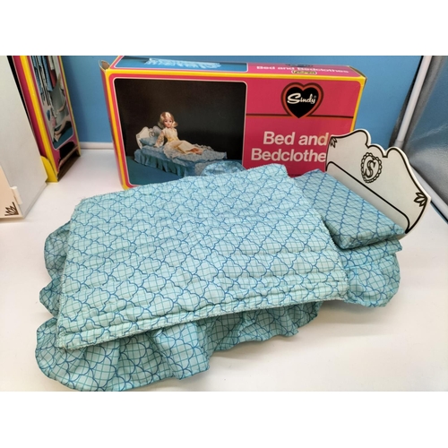 125 - Boxed Vintage 1970's Pedigree Sindy Bedroom Set to Include Wardrobe (44502), Bed and Bedclothes (445... 