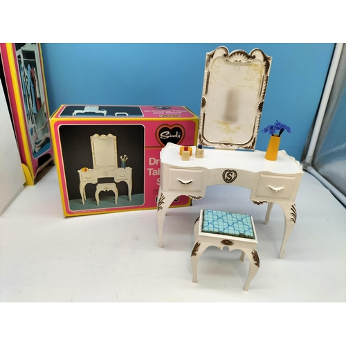 125 - Boxed Vintage 1970's Pedigree Sindy Bedroom Set to Include Wardrobe (44502), Bed and Bedclothes (445... 