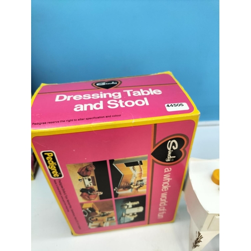 125 - Boxed Vintage 1970's Pedigree Sindy Bedroom Set to Include Wardrobe (44502), Bed and Bedclothes (445... 