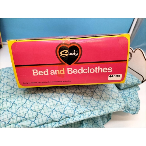 125 - Boxed Vintage 1970's Pedigree Sindy Bedroom Set to Include Wardrobe (44502), Bed and Bedclothes (445... 