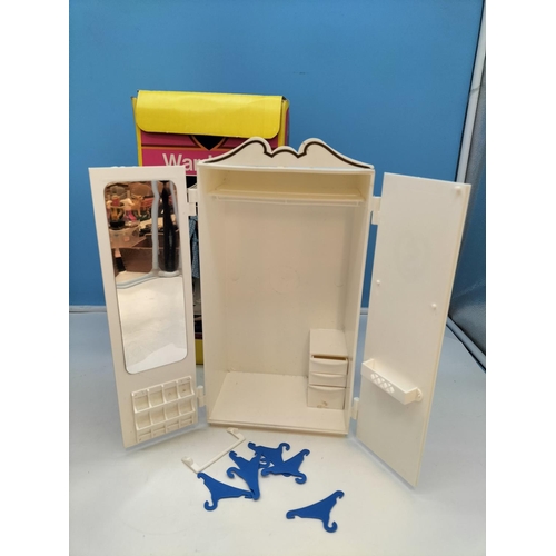 125 - Boxed Vintage 1970's Pedigree Sindy Bedroom Set to Include Wardrobe (44502), Bed and Bedclothes (445... 