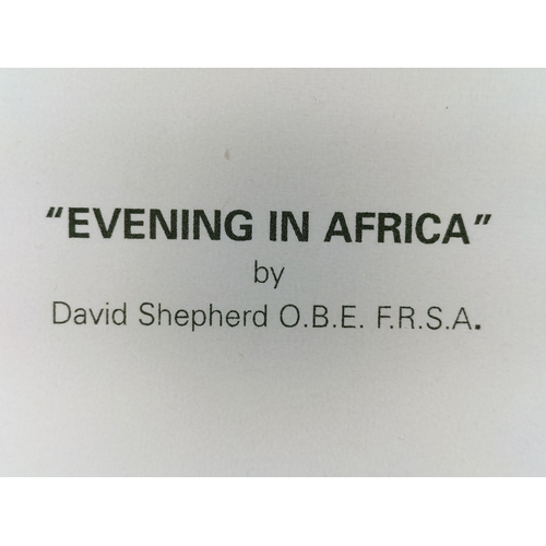 131 - Framed and Mounted David Shepherd Limited Edition 1230/1500 Print 'Evening in Africa'. Pencil Signed... 