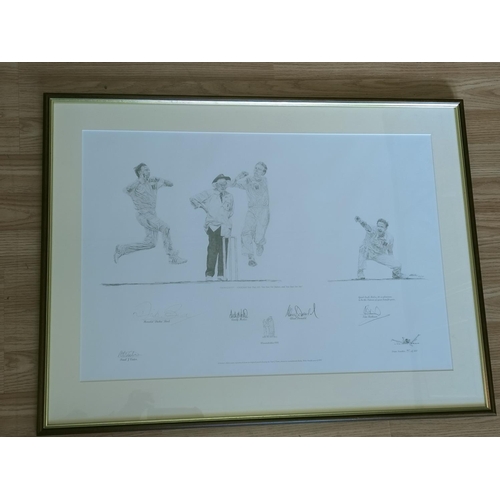 132 - Framed and Mounted Limited Edition Prints (3) Relating to Warwickshire Cricket Club including Jack R... 