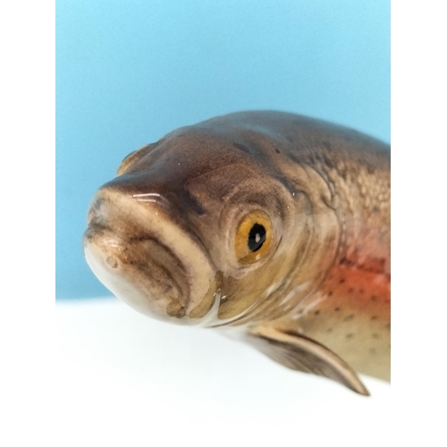 135 - Beswick Figure of a Leaping Trout 1032. 16cm High, 18cm x 11cm. Professional Restoration to Fin.