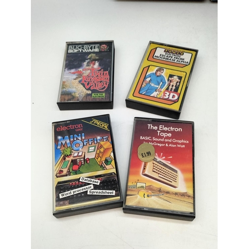 158 - Collection of Vintage Acorn Electron PC Games to include Hopper, Slogger, Strike Force Harrier, Elit... 