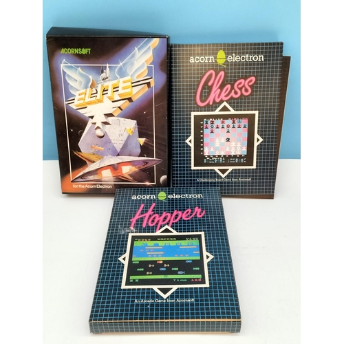 158 - Collection of Vintage Acorn Electron PC Games to include Hopper, Slogger, Strike Force Harrier, Elit... 