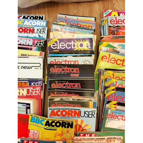 159 - Large Collection of Acorn and Electron User Magazines plus Collection of Tapes with Some of The Maga... 