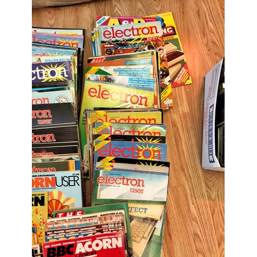 159 - Large Collection of Acorn and Electron User Magazines plus Collection of Tapes with Some of The Maga... 