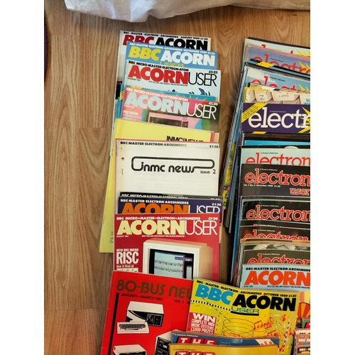 159 - Large Collection of Acorn and Electron User Magazines plus Collection of Tapes with Some of The Maga... 