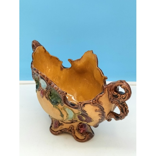 197 - 19th Century c1890 Bohemia Part Glazed Earthenware Jardiniere/Planter with Gothic Decoration. Impres... 